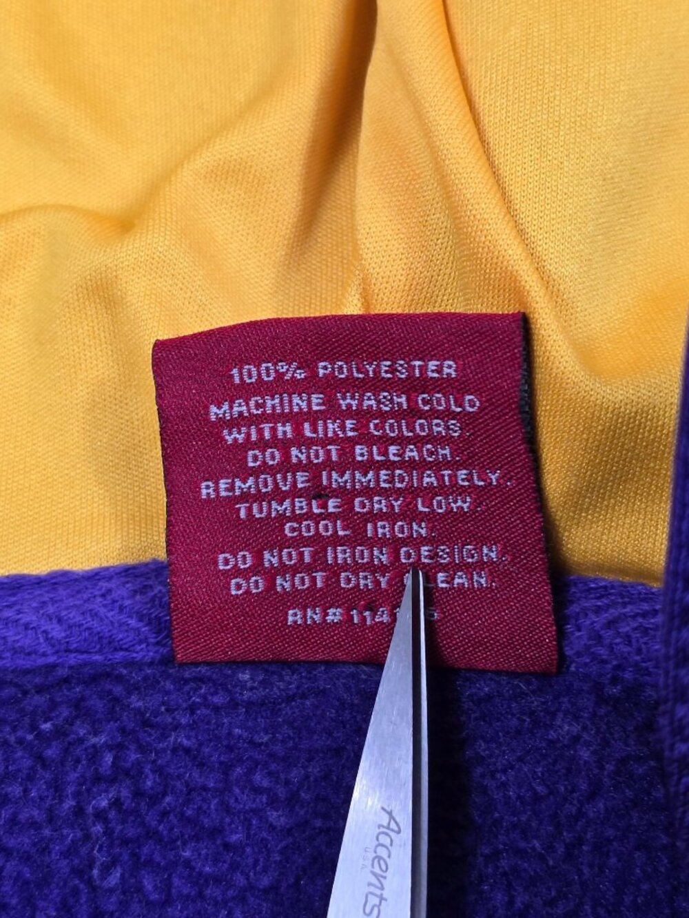 LSU Tigers Womens Large Colosseum Purple & Gold Hoodie Half Zip - Picture 3 of 4